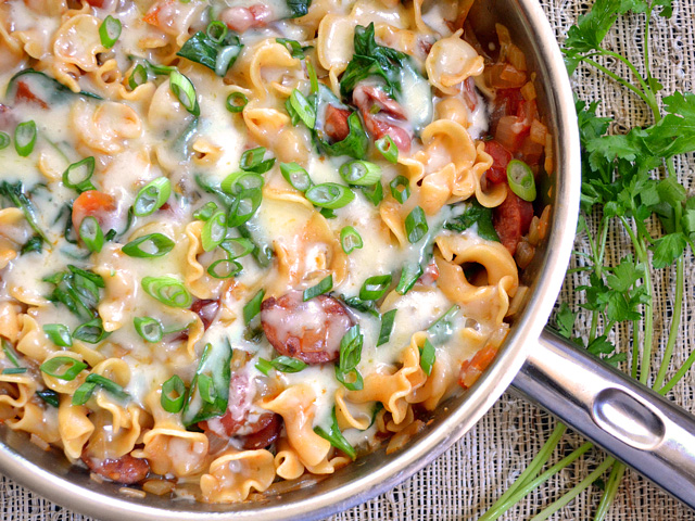 Sausage Spnach Tomato Pasta